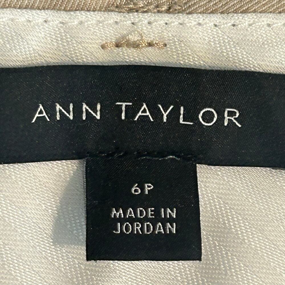 Ann Taylor beige the Sophia career straight leg mid rise trousers size 6P - Picture 4 of 7